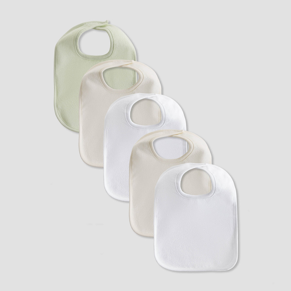 Pack of 5 Juniors Baby Bib with Hook and Loop Closure