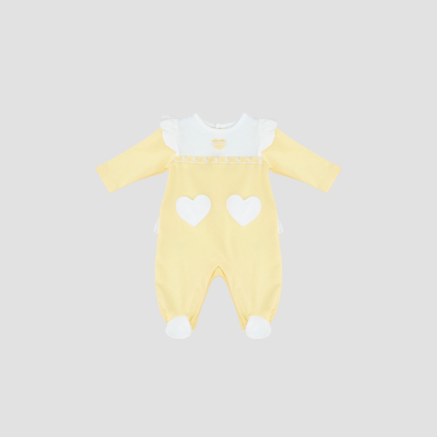 Moon Lemon Hearts Cotton Sleepsuit - Yellow / 3-6 mths