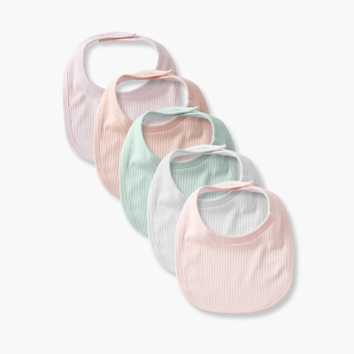Pack of 5 Juniors Baby Bib with Ribbed Texture - Multicolour