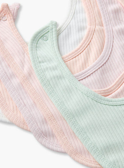 Pack of 5 Juniors Baby Bib with Ribbed Texture-baby-feeding-bibs-image-8