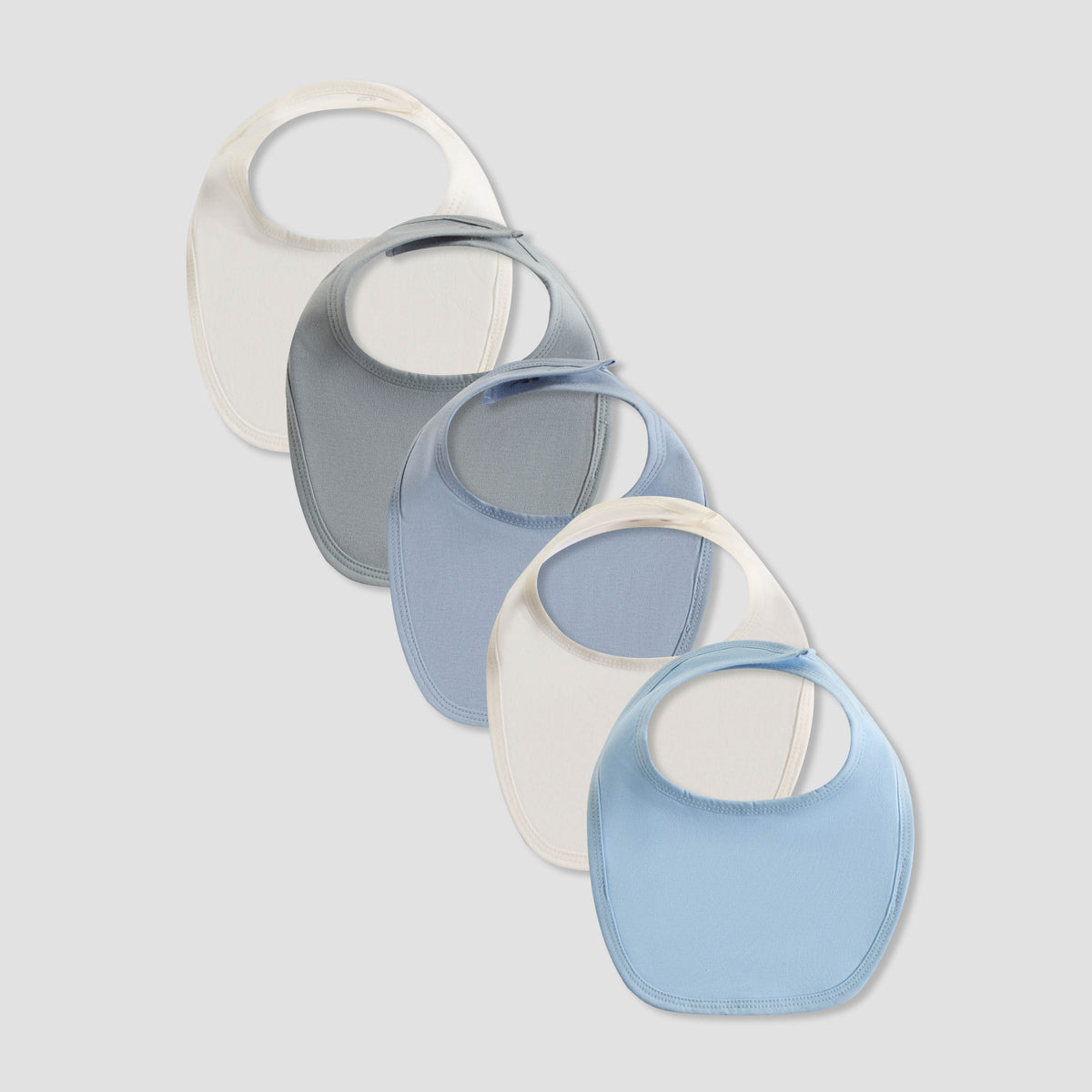 Pack of 5 Juniors Baby Bib with Snap Button Closure