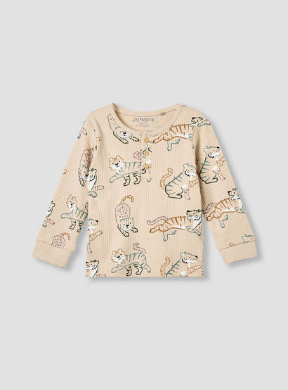 Juniors Pyjama Set with Safari Print - Cotton - Long Sleeves - Henley Neck-promo_babyshop_Buy3for99_UAE130126-image-2