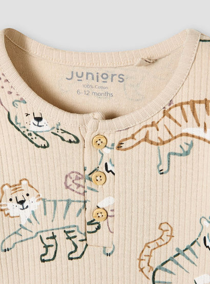 Juniors Pyjama Set with Safari Print - Cotton - Long Sleeves - Henley Neck-promo_babyshop_Buy3for99_UAE130126-image-4