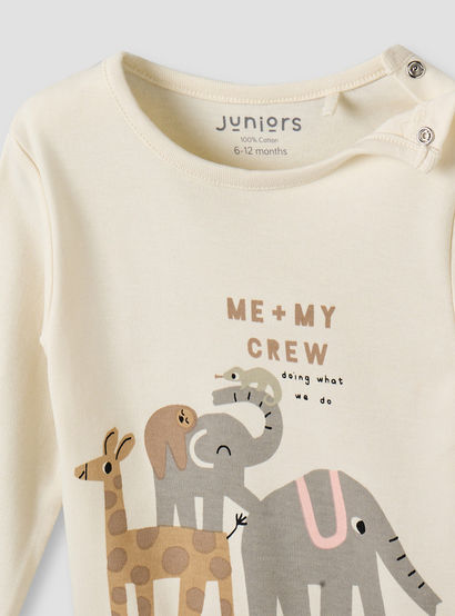 Pack of 3 Juniors Cotton Crew Neck Long Sleeves Pyjama Set with Safari Print-baby-boys-clothing-nightwear-pyjamasets-image-11