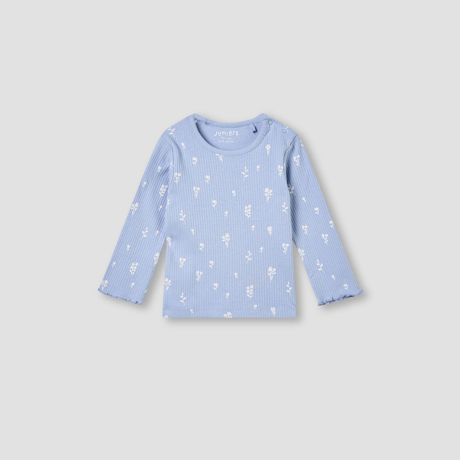 Juniors Pyjama Set with Floral Print - Cotton - Long Sleeves - Round Neck