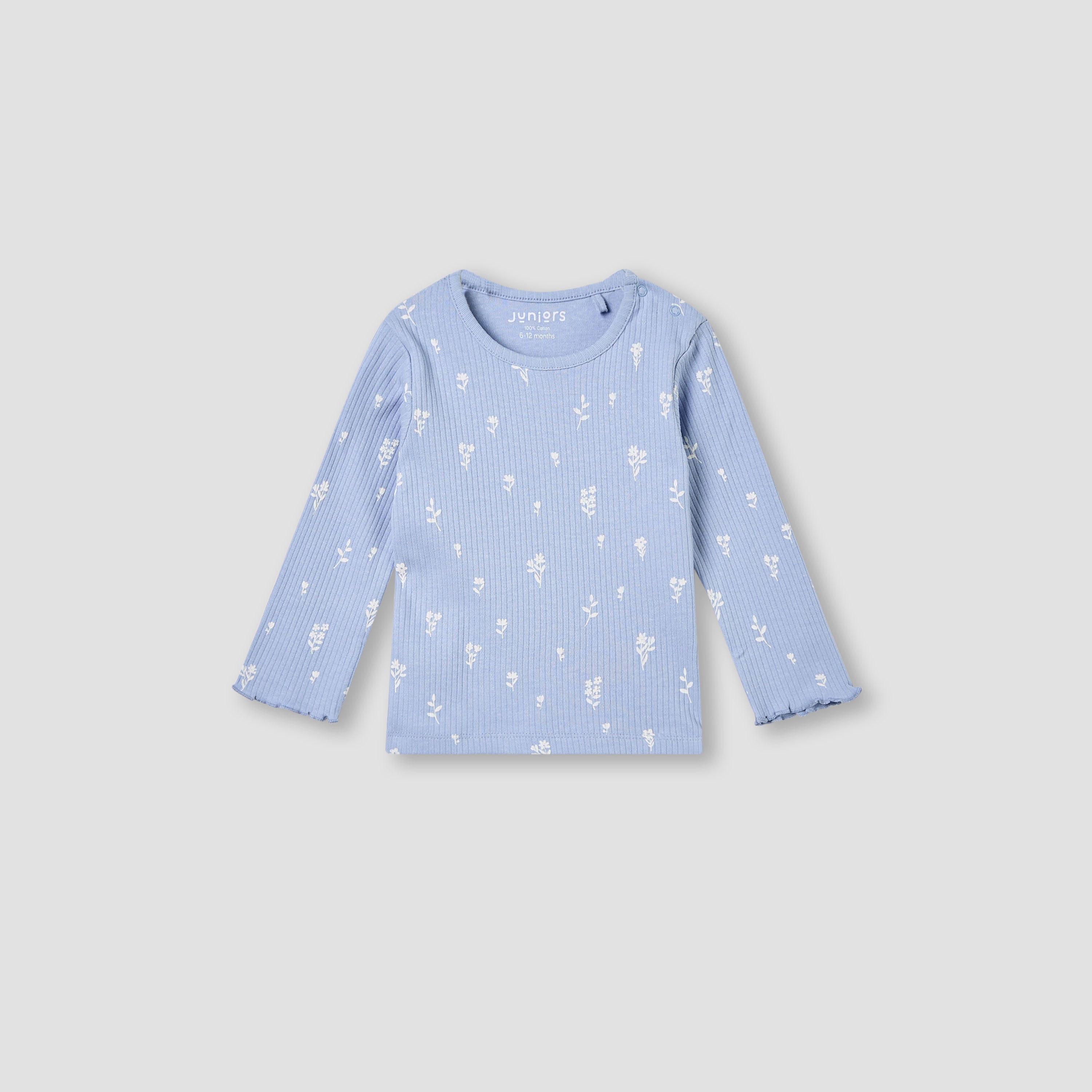 Juniors Pyjama Set with Floral Print - Cotton - Long Sleeves - Round Neck