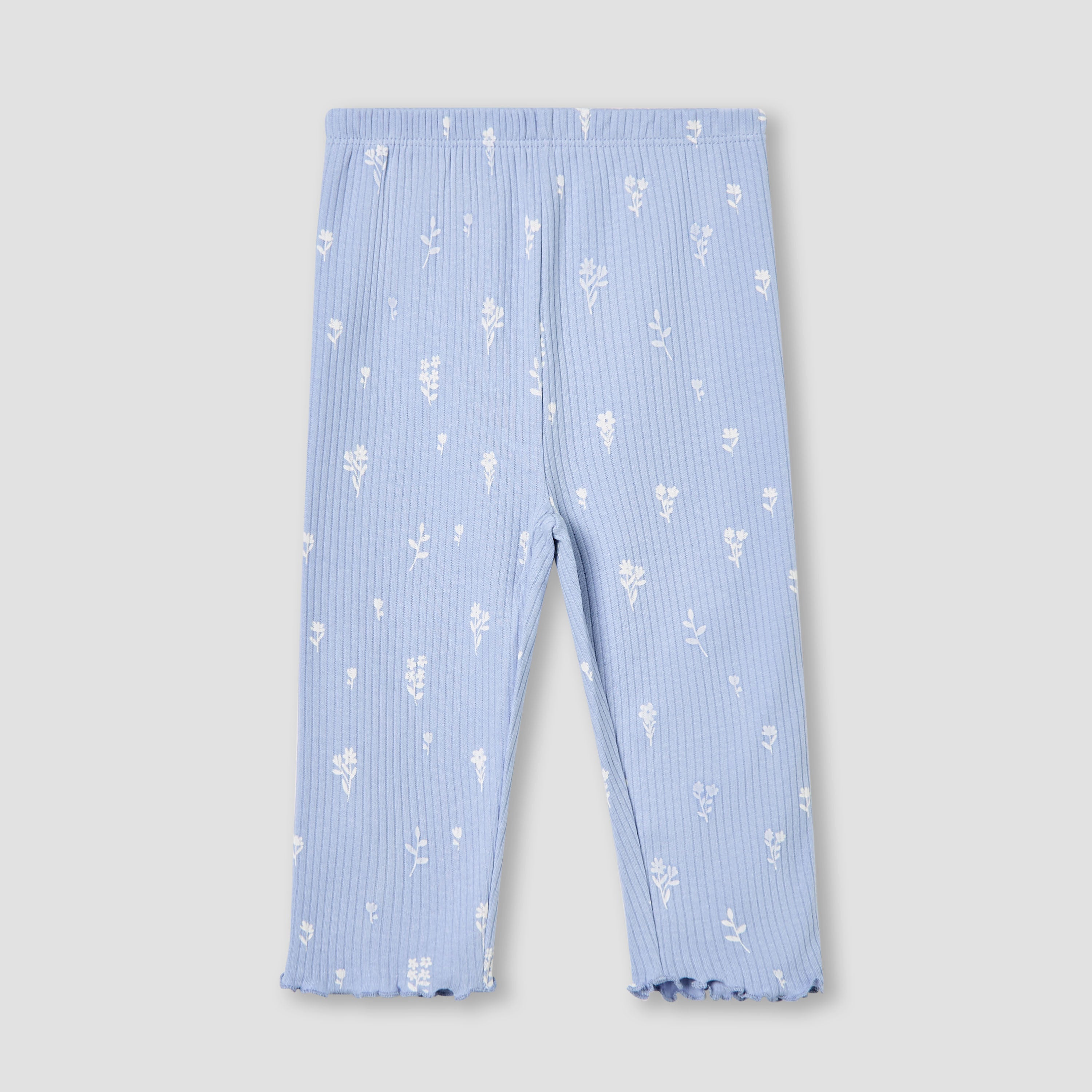Juniors Pyjama Set with Floral Print - Cotton - Long Sleeves - Round Neck