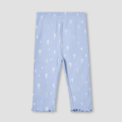 Juniors Pyjama Set with Floral Print - Cotton - Long Sleeves - Round Neck