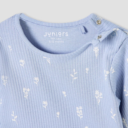 Juniors Pyjama Set with Floral Print - Cotton - Long Sleeves - Round Neck