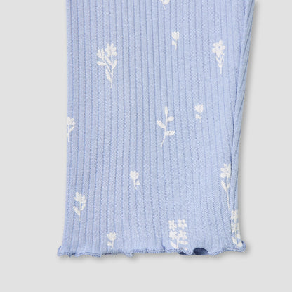 Juniors Pyjama Set with Floral Print - Cotton - Long Sleeves - Round Neck