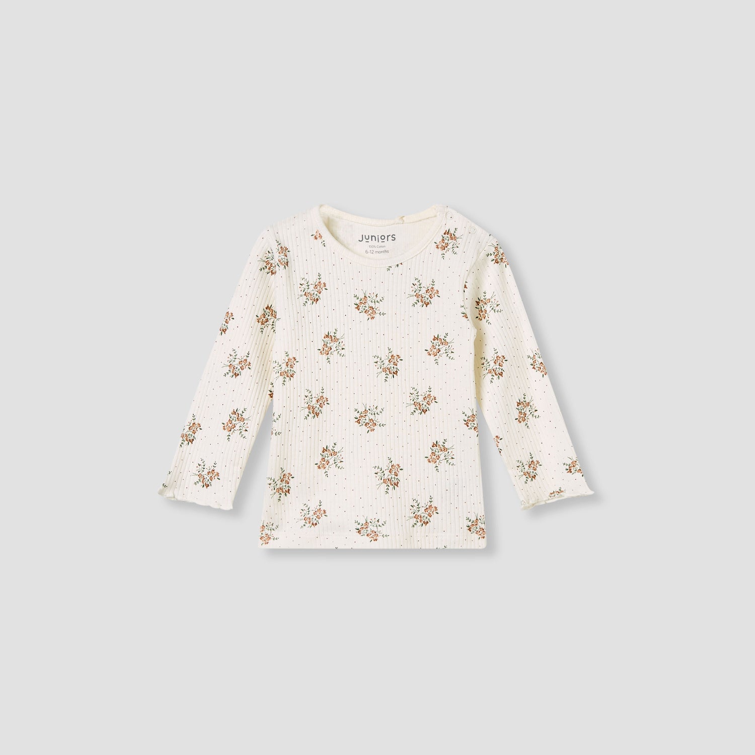Juniors Pyjama Set with Floral Print - Cotton - Long Sleeves - Round Neck