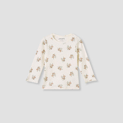 Juniors Pyjama Set with Floral Print - Cotton - Long Sleeves - Round Neck