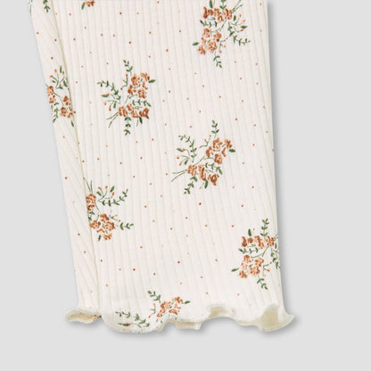 Juniors Pyjama Set with Floral Print - Cotton - Long Sleeves - Round Neck