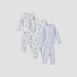 Pack of 3 Juniors Cotton Crew Neck Long Sleeves Pyjama Set with Floral Print - Blue / 18-24 mths