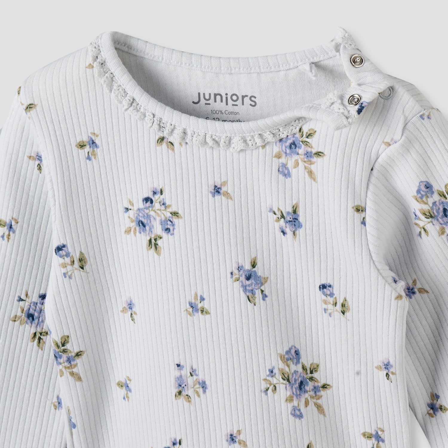 Pack of 3 Juniors Cotton Crew Neck Long Sleeves Pyjama Set with Floral Print