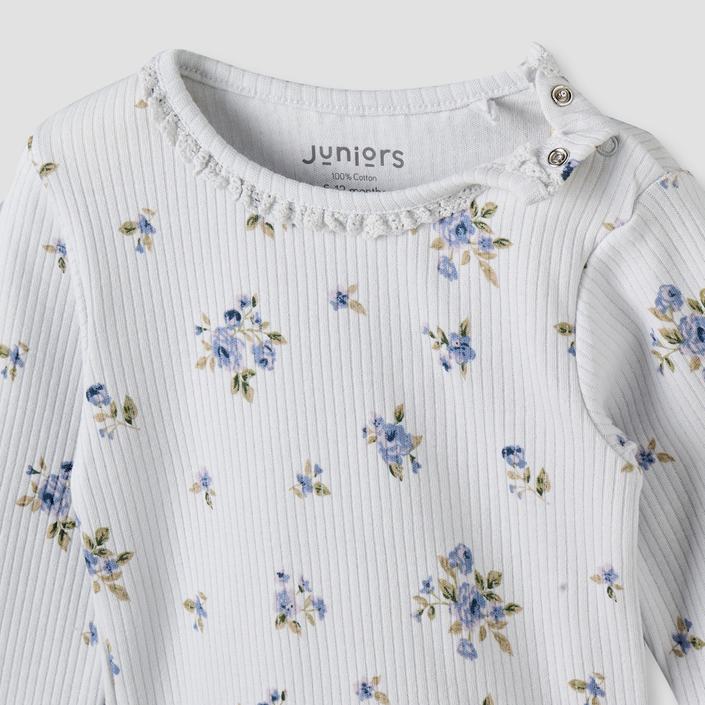 Pack of 3 Juniors Cotton Crew Neck Long Sleeves Pyjama Set with Floral Print