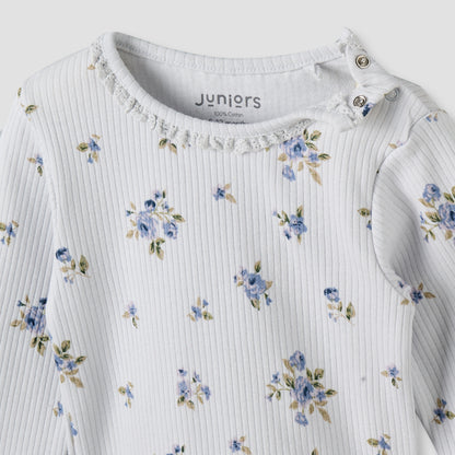 Pack of 3 Juniors Cotton Crew Neck Long Sleeves Pyjama Set with Floral Print