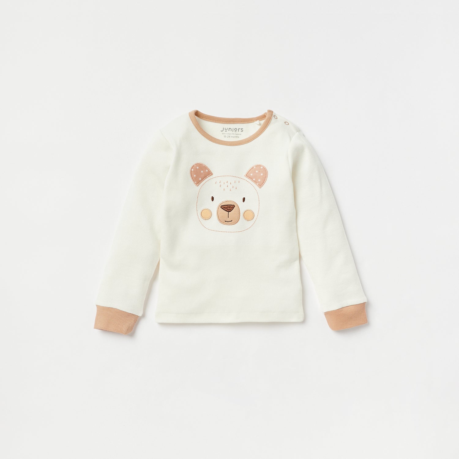 Juniors Bear Print Long Sleeves T-shirt and Pyjama Set