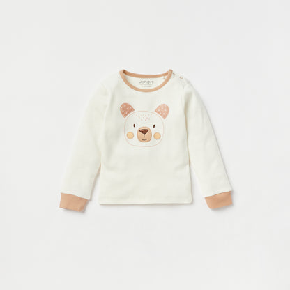Juniors Bear Print Long Sleeves T-shirt and Pyjama Set