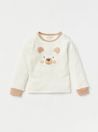 Juniors Bear Print Long Sleeves T-shirt and Pyjama Set-promo_babyshop_Buy3for99_UAE130126-image-2