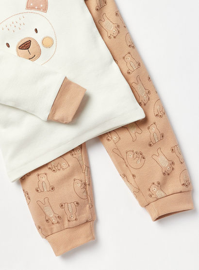 Juniors Bear Print Long Sleeves T-shirt and Pyjama Set-promo_babyshop_Buy3for99_UAE130126-image-5