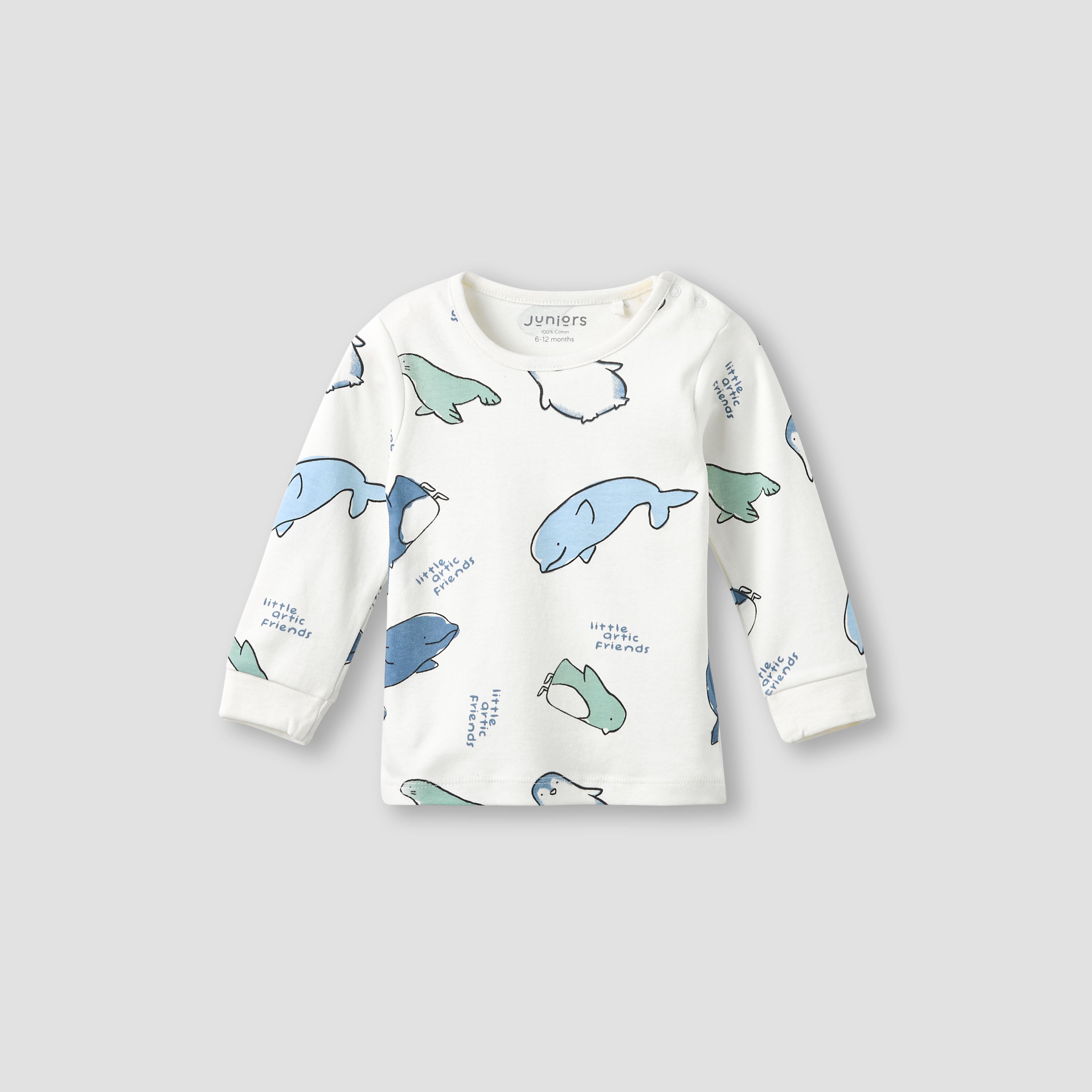 Pack of 3 Juniors Cotton Crew Neck Long Sleeves Pyjama Set with Print