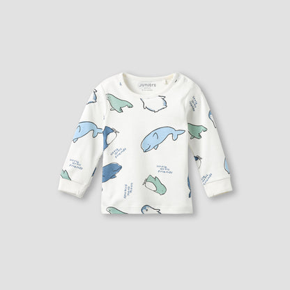 Pack of 3 Juniors Cotton Crew Neck Long Sleeves Pyjama Set with Print