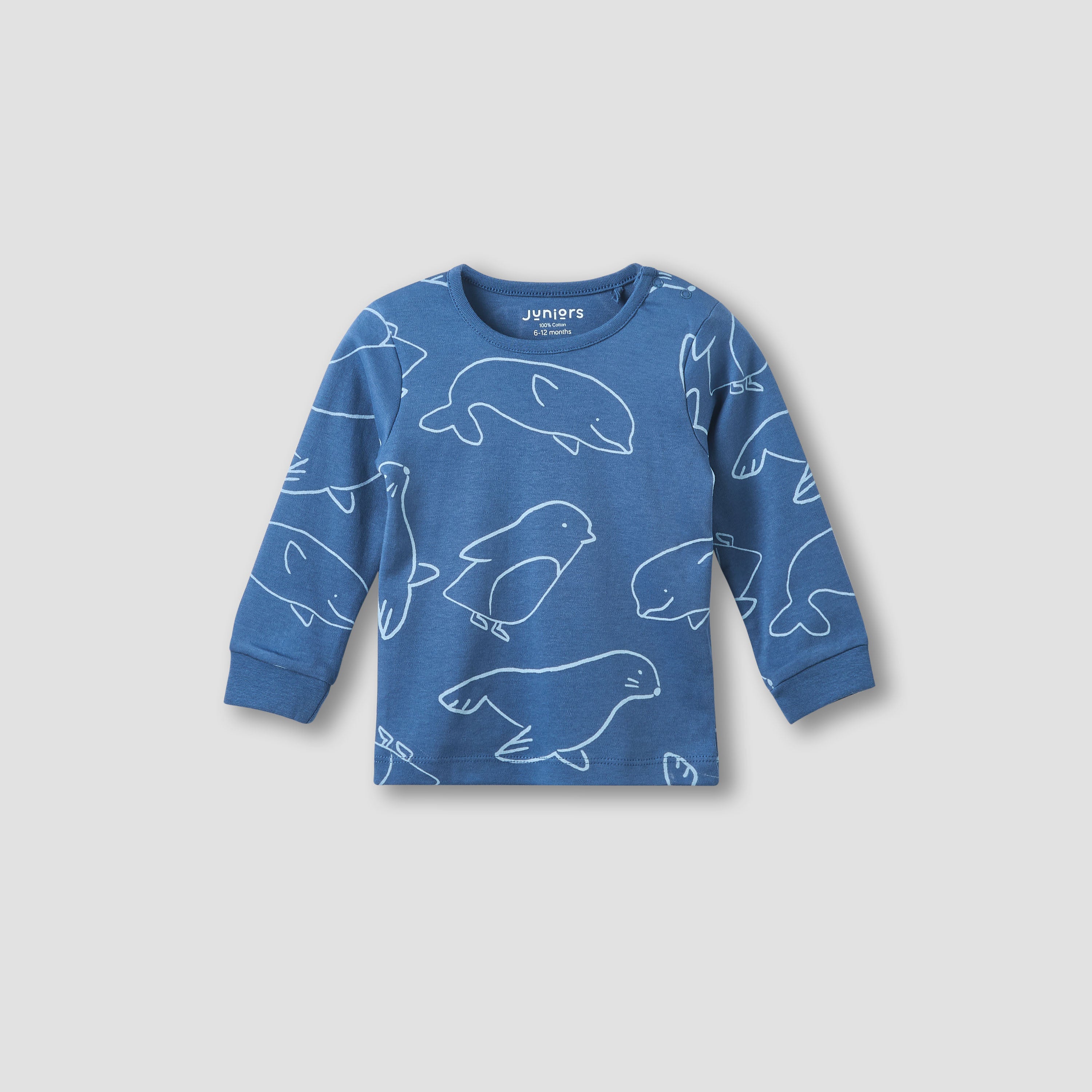 Pack of 3 Juniors Cotton Crew Neck Long Sleeves Pyjama Set with Print
