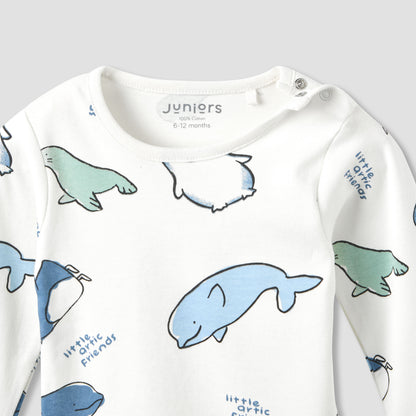 Pack of 3 Juniors Cotton Crew Neck Long Sleeves Pyjama Set with Print
