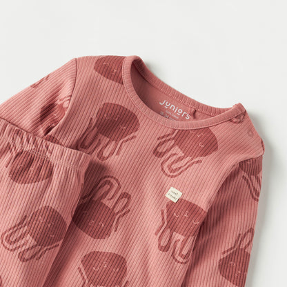 Juniors All-Over Bunny Print T-shirt and Pyjama Set
