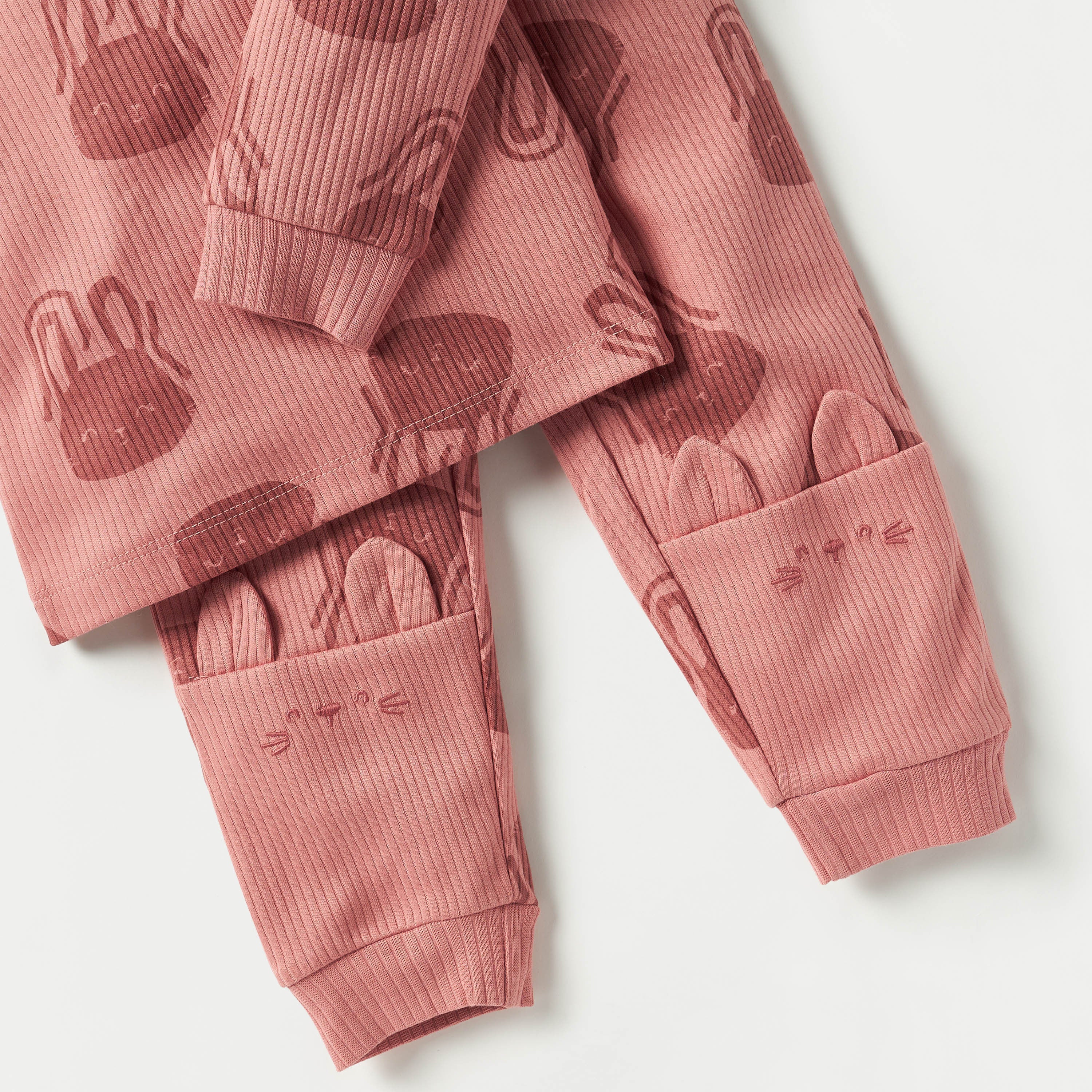 Juniors All-Over Bunny Print T-shirt and Pyjama Set