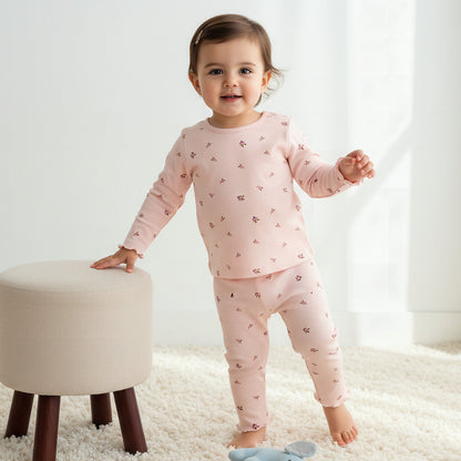 Pack of 3 Juniors Cotton Crew Neck Long Sleeves Pyjama Set with Floral Print
