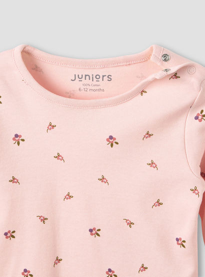 Pack of 3 Juniors Cotton Crew Neck Long Sleeves Pyjama Set with Floral Print-baby-girls-clothing-nightwear-pyjamasets-image-10