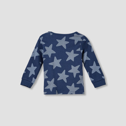 Set of 3 Juniors Cotton Long Sleeves Pyjama Set with Star Print
