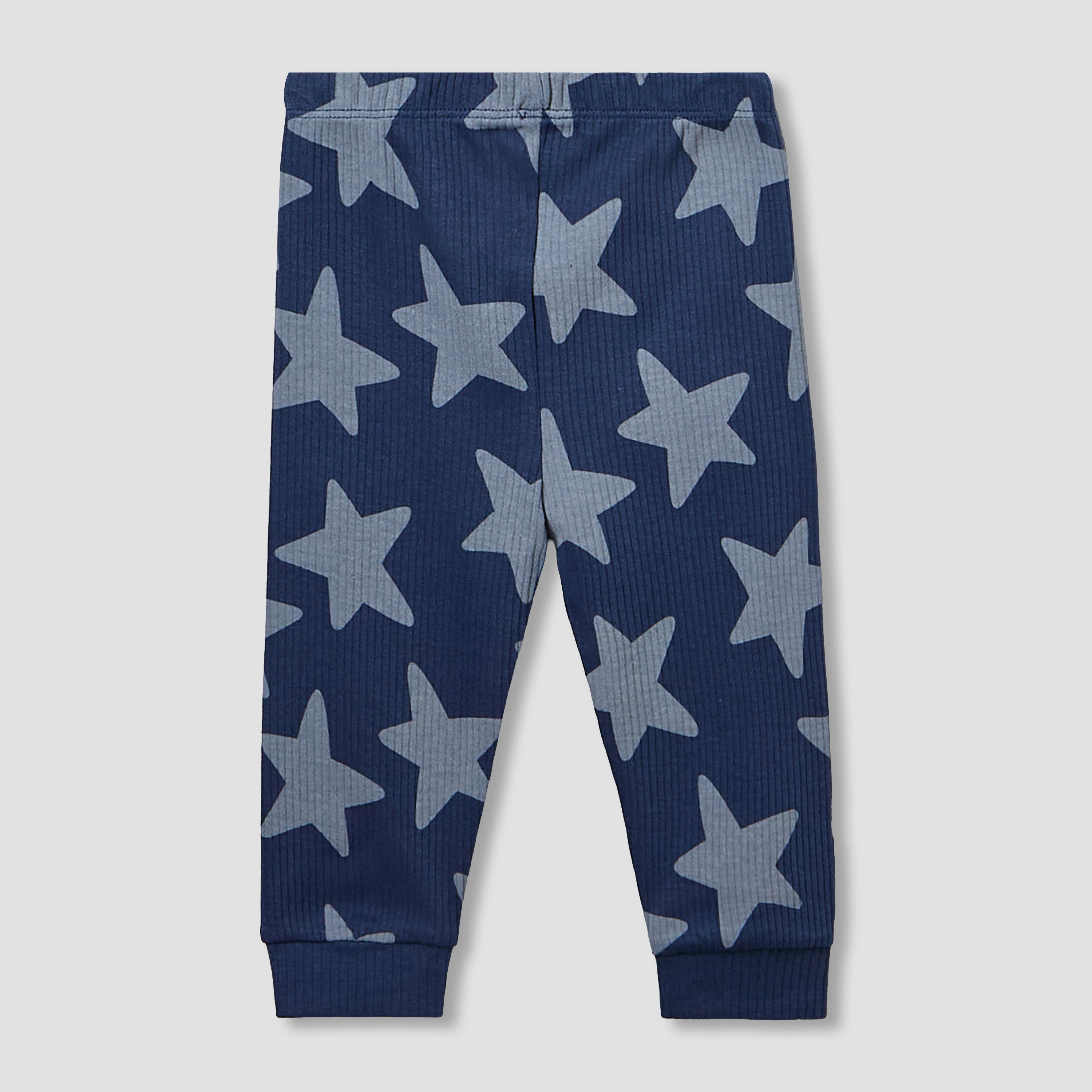 Set of 3 Juniors Cotton Long Sleeves Pyjama Set with Star Print