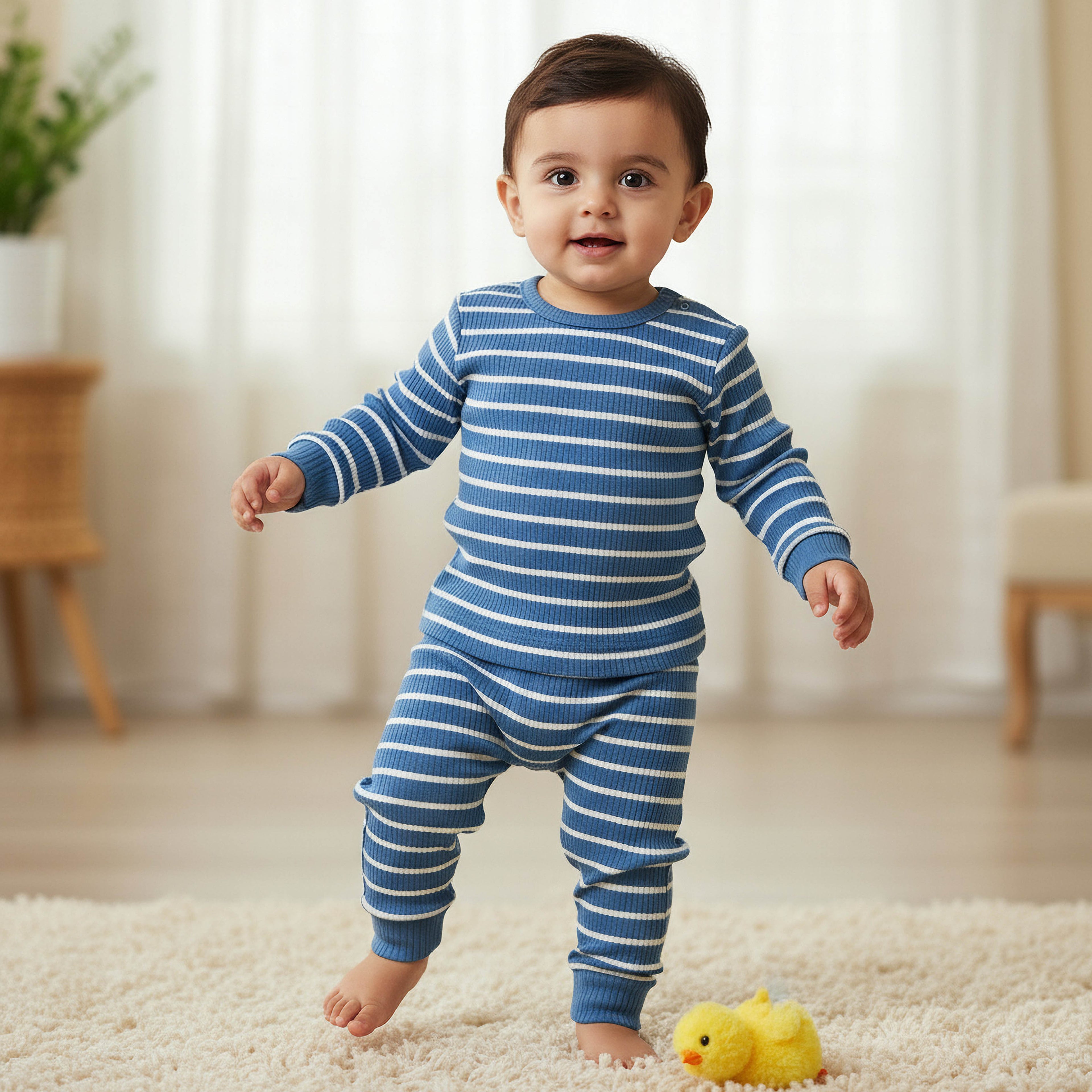 Set of 3 Juniors Cotton Long Sleeves Pyjama Set with Star Print