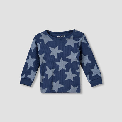 Set of 3 Juniors Cotton Long Sleeves Pyjama Set with Star Print