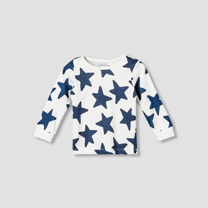 Set of 3 Juniors Cotton Long Sleeves Pyjama Set with Star Print