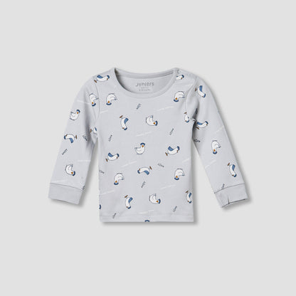 Set of 3 Juniors Cotton Long Sleeves Pyjama Set with Duck Print
