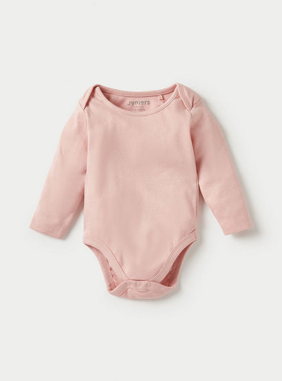 Juniors Solid Long Sleeves Bodysuit with Snap Button Closure - Set of 3-baby-boys-clothing-multipacks-image-4
