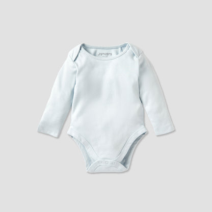 Juniors Solid Long Sleeves Bodysuit with Snap Button Closure - Set of 3
