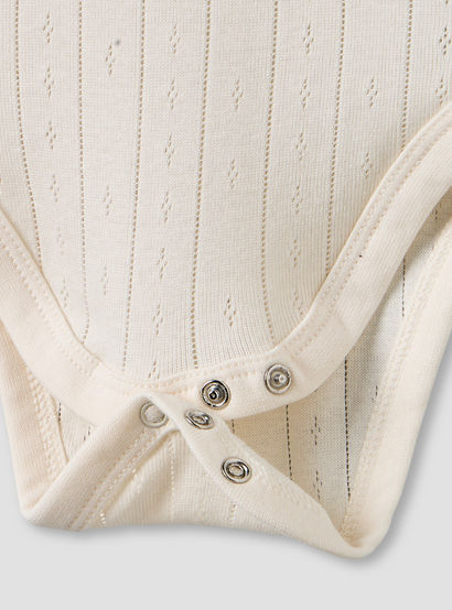 Juniors Pointelle Textured Bodysuit with Short Sleeves and Button Closure - Set of 5-baby-girls-clothing-bodysuits-image-10