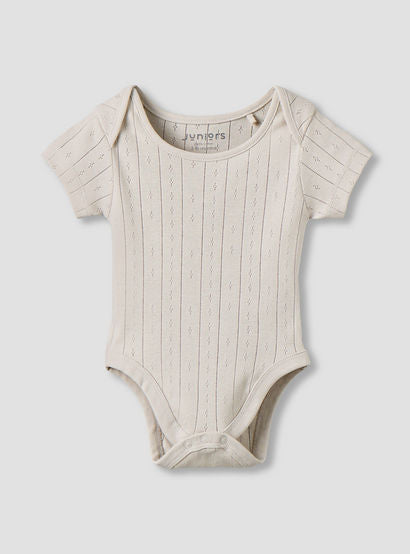 Juniors Pointelle Textured Bodysuit with Short Sleeves and Button Closure - Set of 5-baby-girls-clothing-bodysuits-image-6