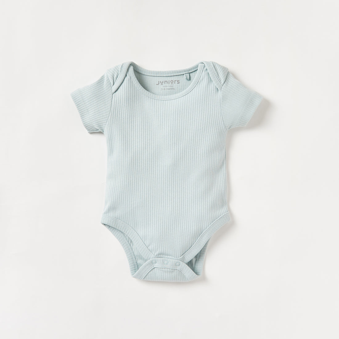 Juniors Ribbed Round Neck Bodysuit with Short Sleeves - Set of 5