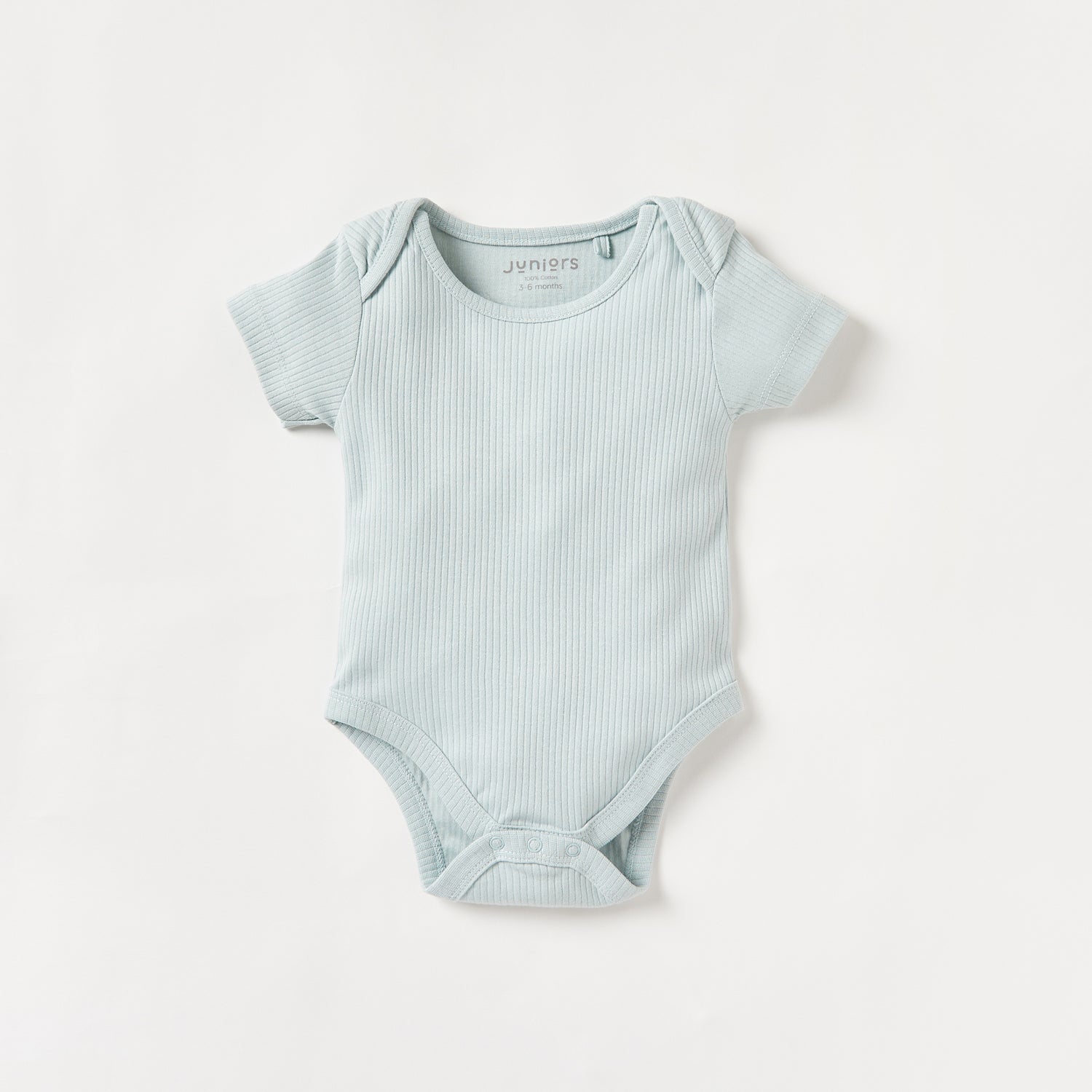 Juniors Ribbed Round Neck Bodysuit with Short Sleeves - Set of 5