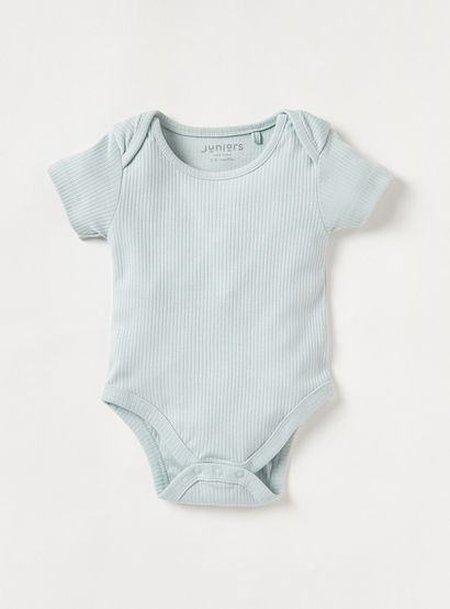 Juniors Ribbed Round Neck Bodysuit with Short Sleeves - Set of 5-baby-boys-clothing-multipacks-image-2