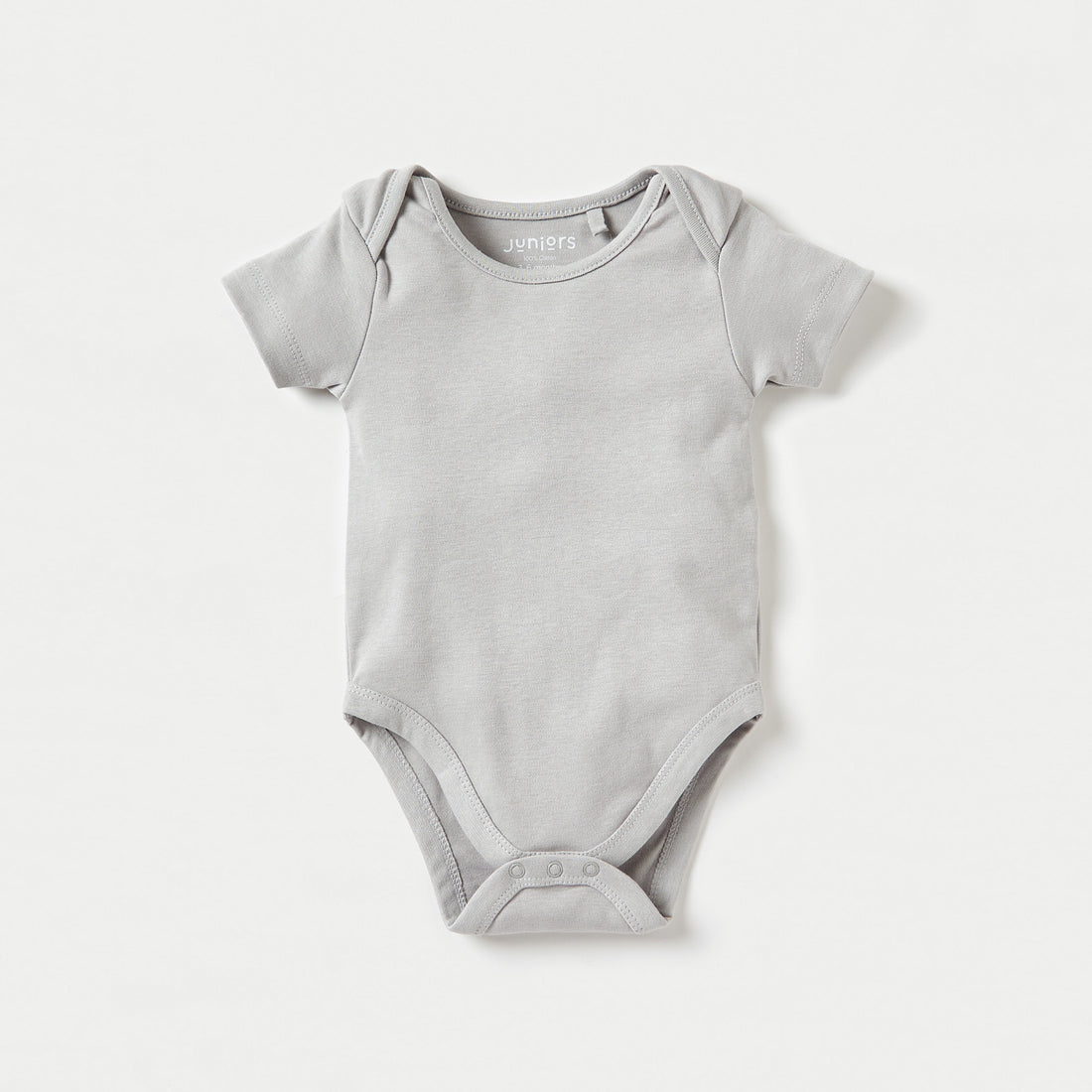 Juniors Solid Short Sleeves Bodysuit with Snap Button Closure - Set of 5