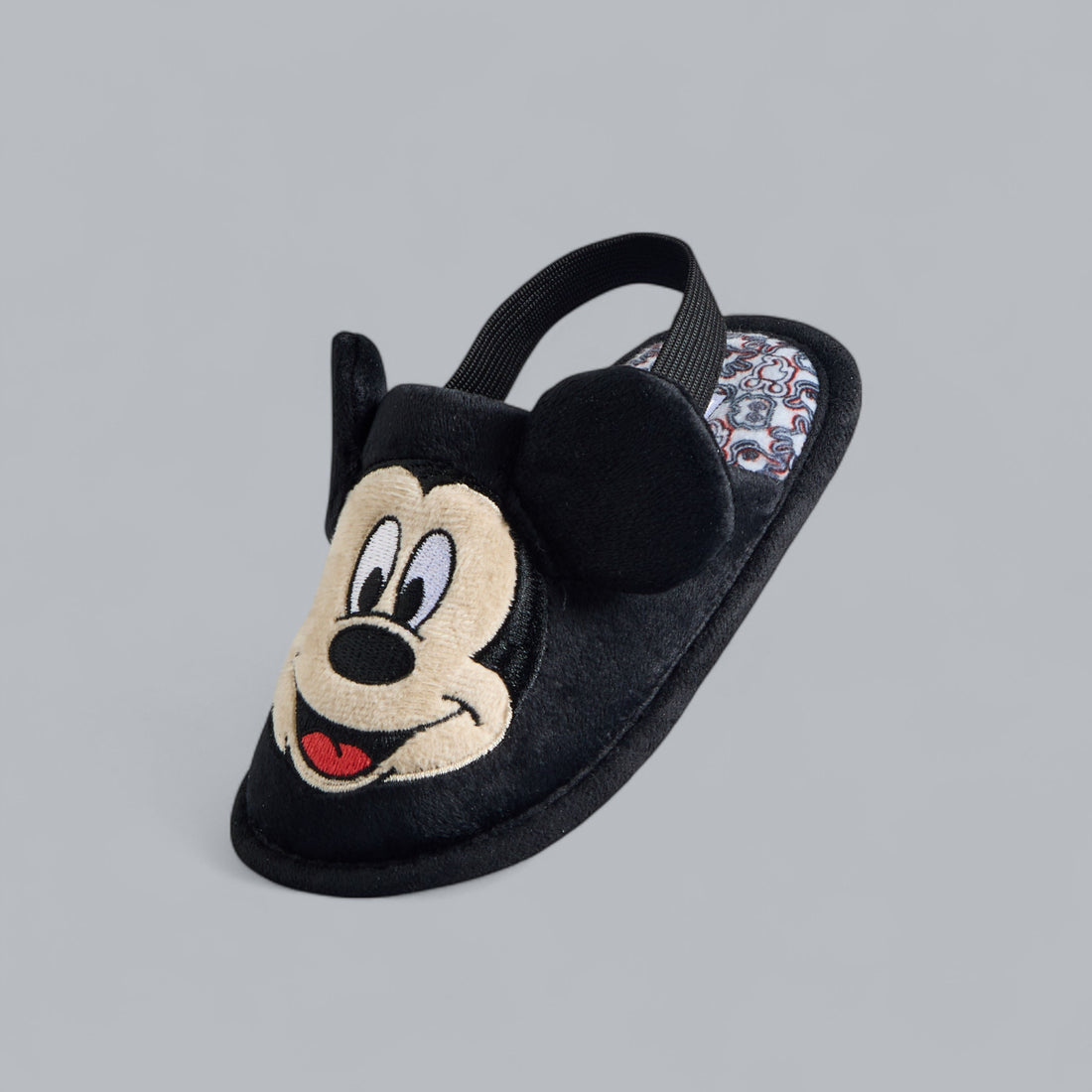 Mickey Mouse Applique Bedroom Slippers with Backstrap