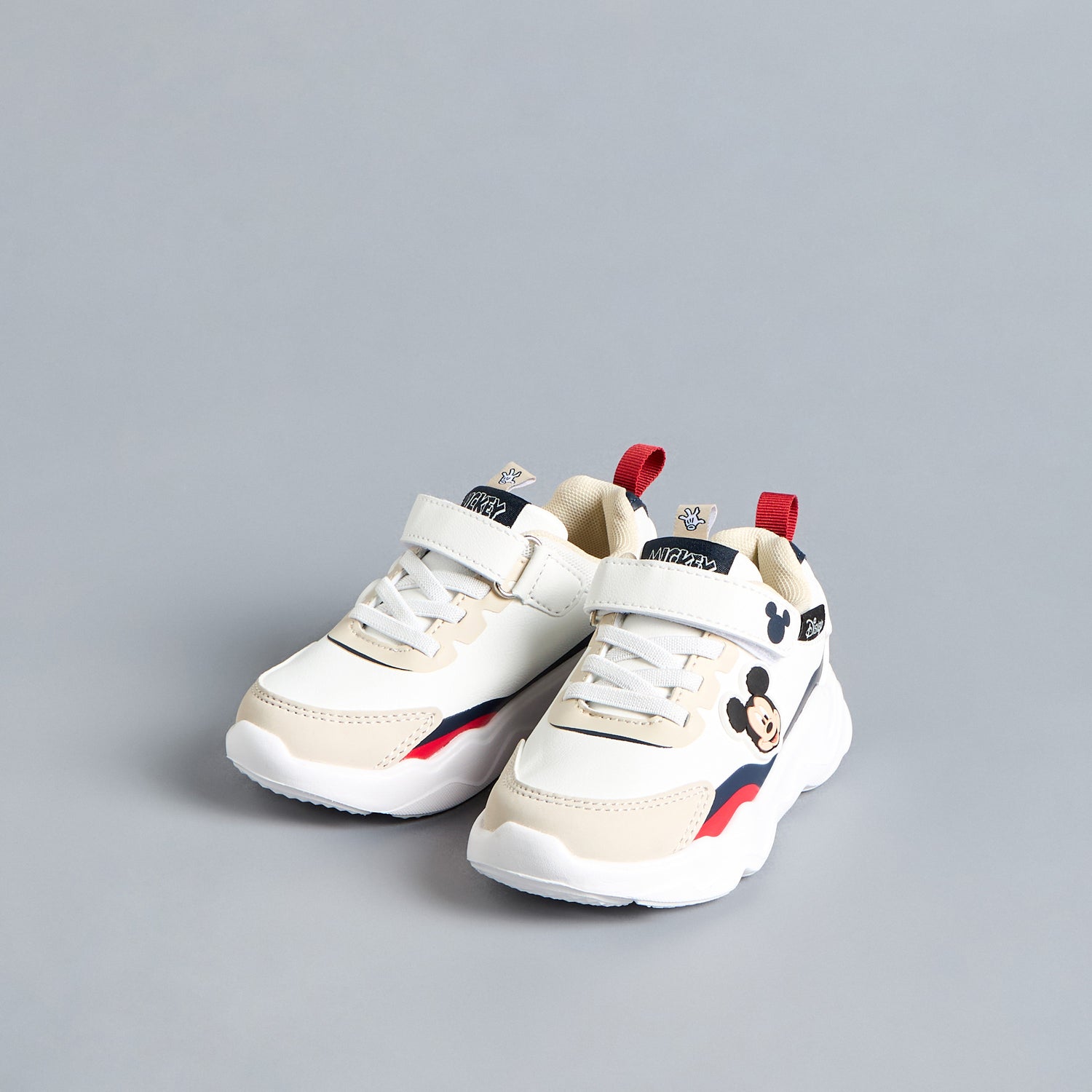 Mickey Mouse Applique Sneakers with Hook and Loop Closure