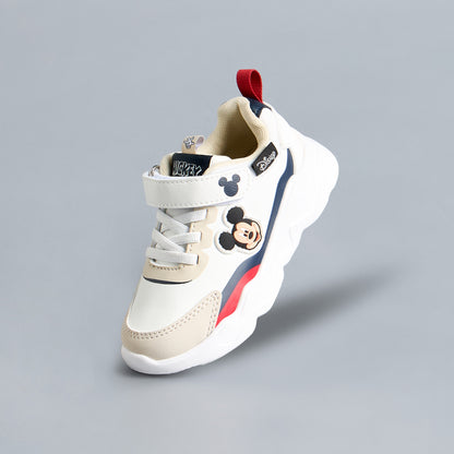 Mickey Mouse Applique Sneakers with Hook and Loop Closure - Multicolour / 20